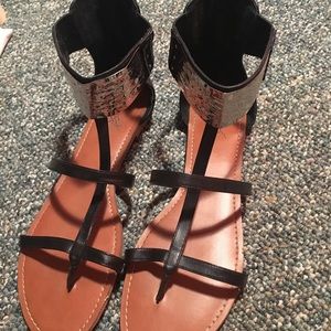 Silver Gladiator Sandals